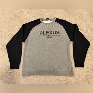 P L E X U S Est. 2008 Logo Gray Black Pullover Sweatshirt Unisex Size Large